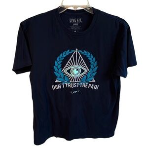 Live Fit Apparel Black Graphic T-Shirt Size L